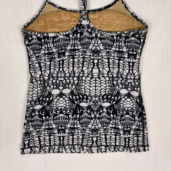 Lululemon Black & White Patterned Power Y Tank Top Size 8 - Picture 8 of 12